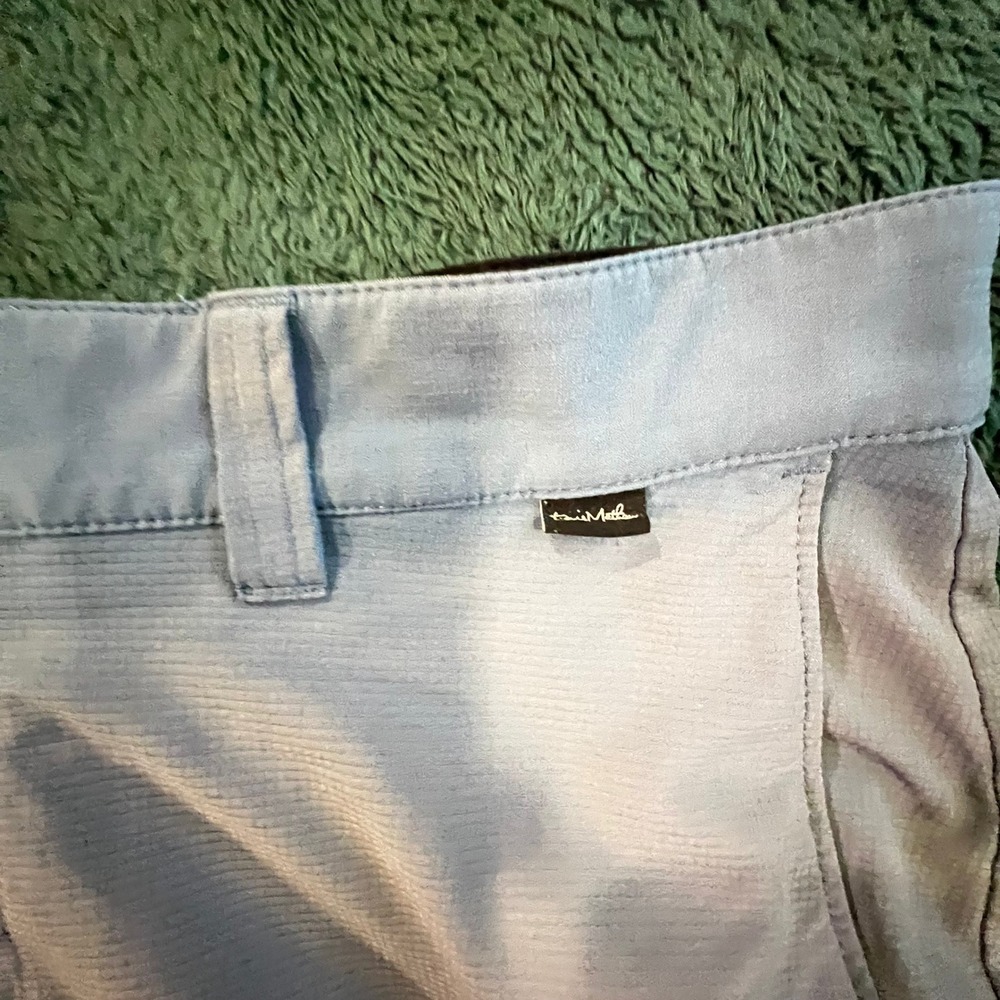 Mens TravisMathew 34 Excellent Light Blue Golf Shorts Solid Polyester Stretch - Picture 9 of 13